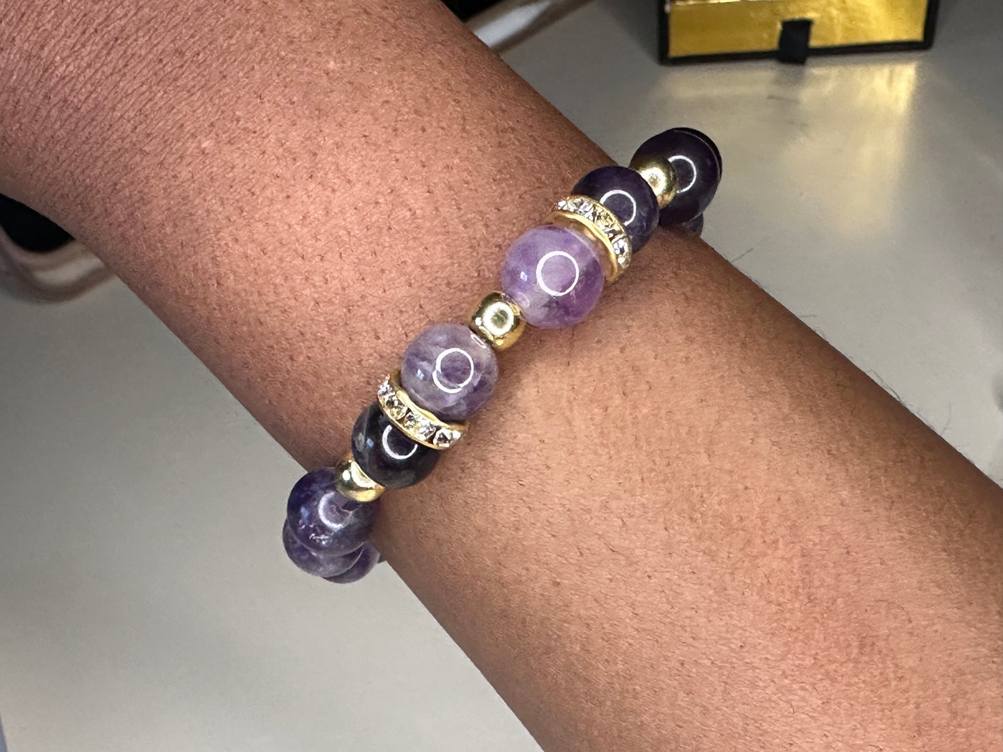 Amethyst & Gold Bracelet